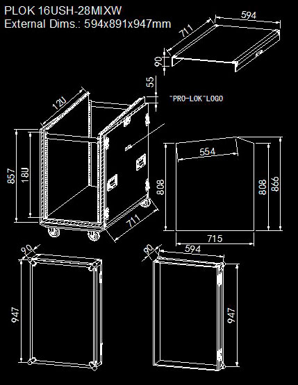 PLOK 16USH-28MIXW DIMENSIONS